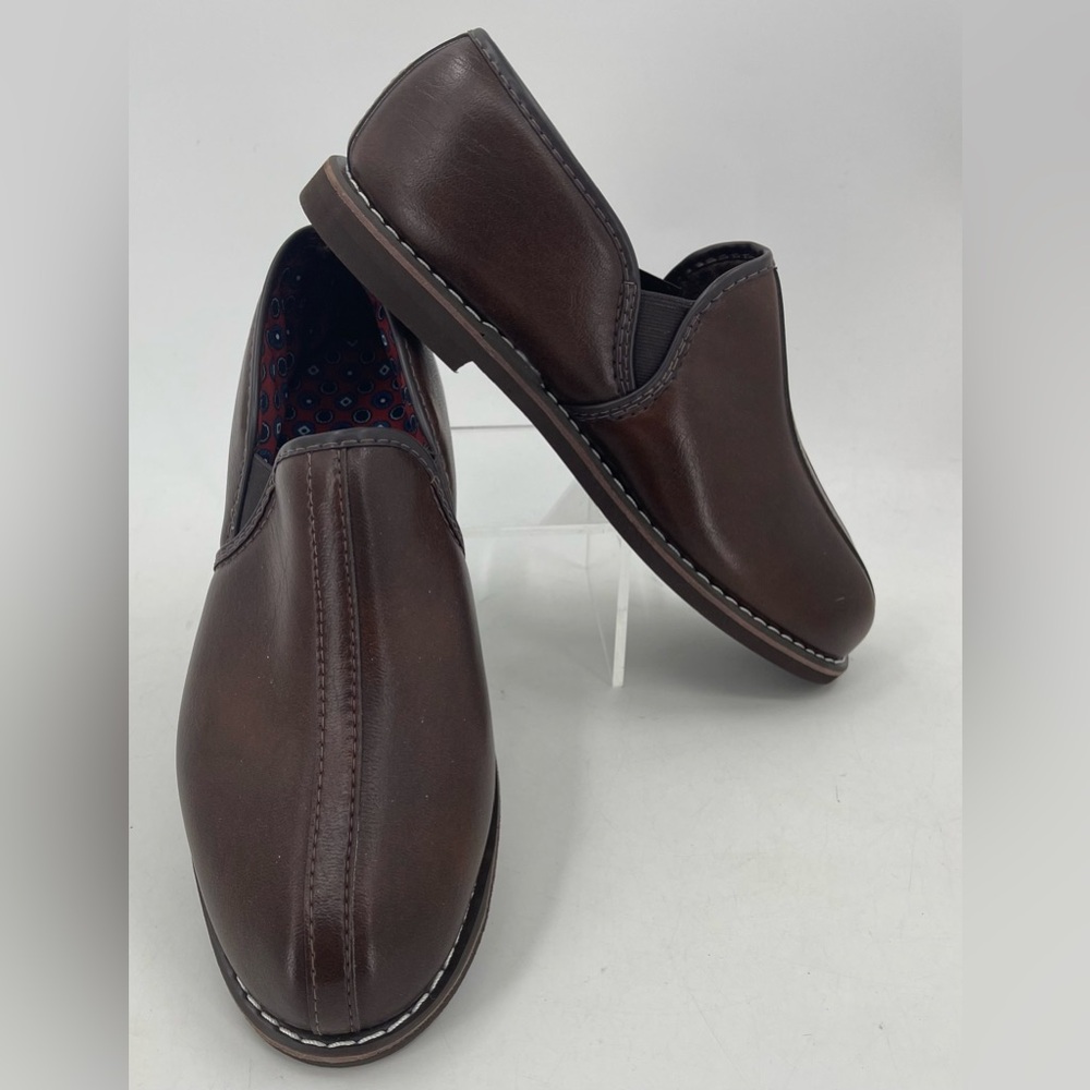 Gold Bond Goldbond Faux Leather‎ Brown Slippers Slip Ons Men’s Size 8 eee 92198